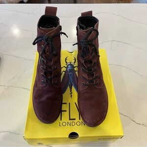 Fly London Women's  Wine Oil Suede Boots
